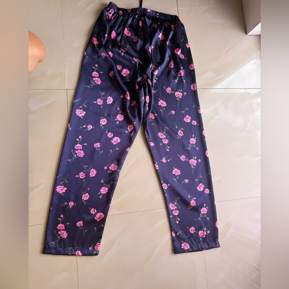 Floral Satin Pants pijama pant size M - Picture 6 of 16